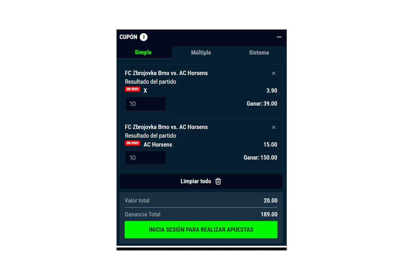 Hacer una apuesta deportiva.