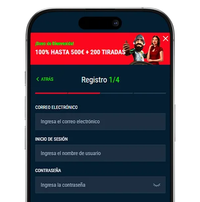 Formulario de registro.